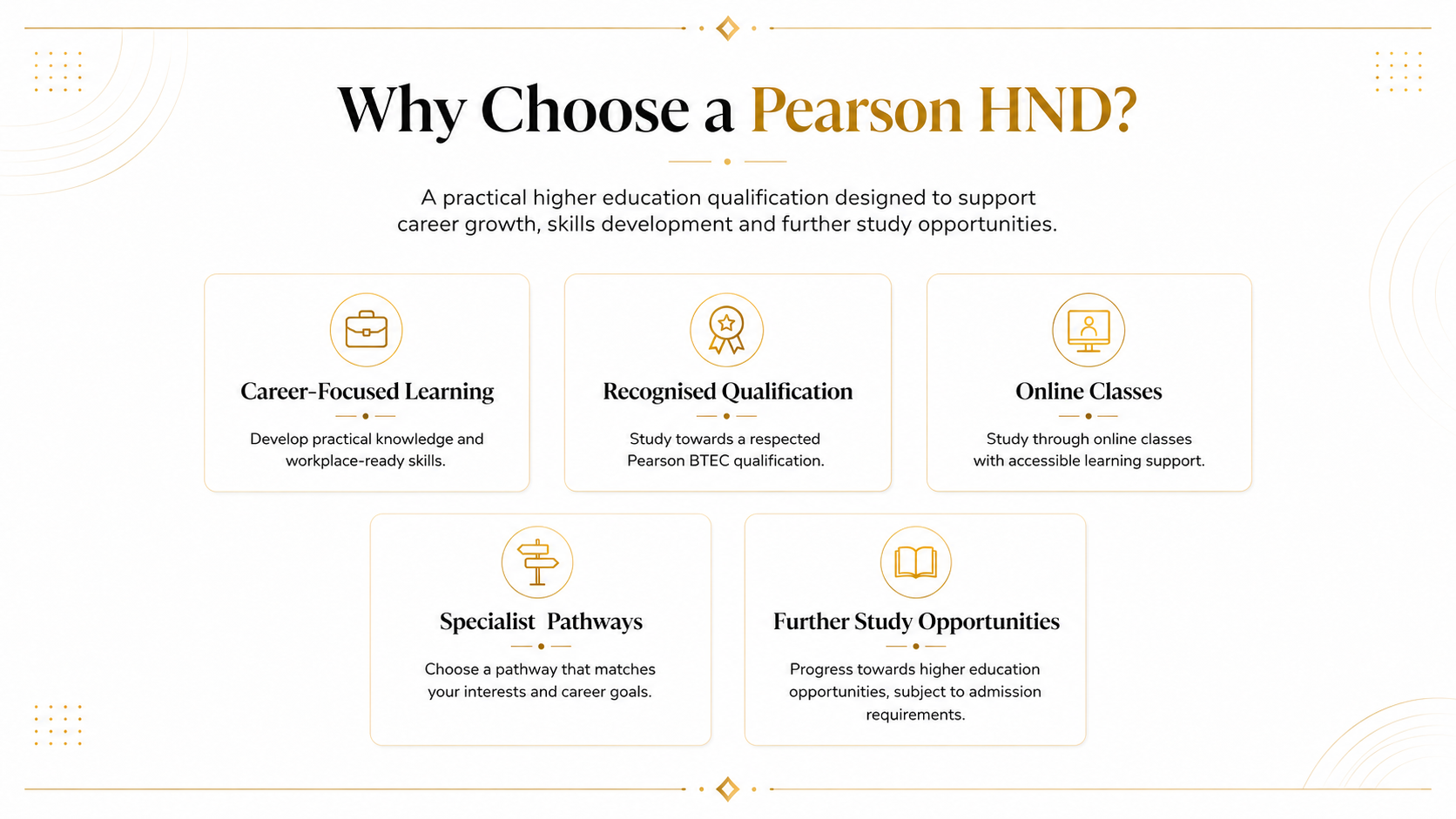 Why Choose a Pearson HND