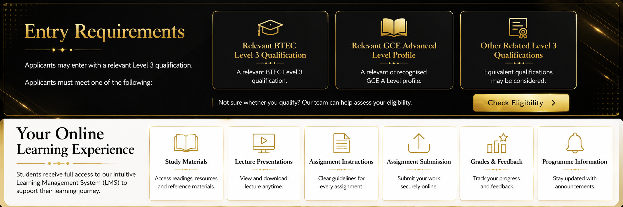 Pearson HND entry requirements and online learning experience